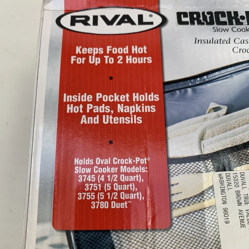 Crock-Pot Traveler Slow Cooker Travel Bag Insulated Carrier 4.5 - 5.5 Qt Oval
